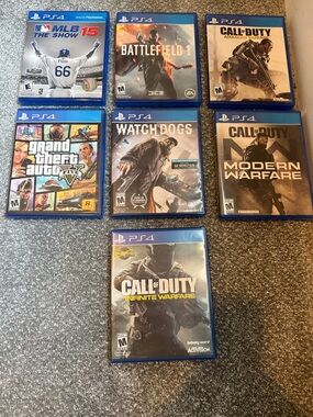 PlayStation 4 Blue Case - Assorted PS4 Game Bundle (Blue)